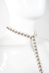 Recess Los Angeles Vintage Pearl Rhinestone Drop Bondage Lead Choker Y Necklace