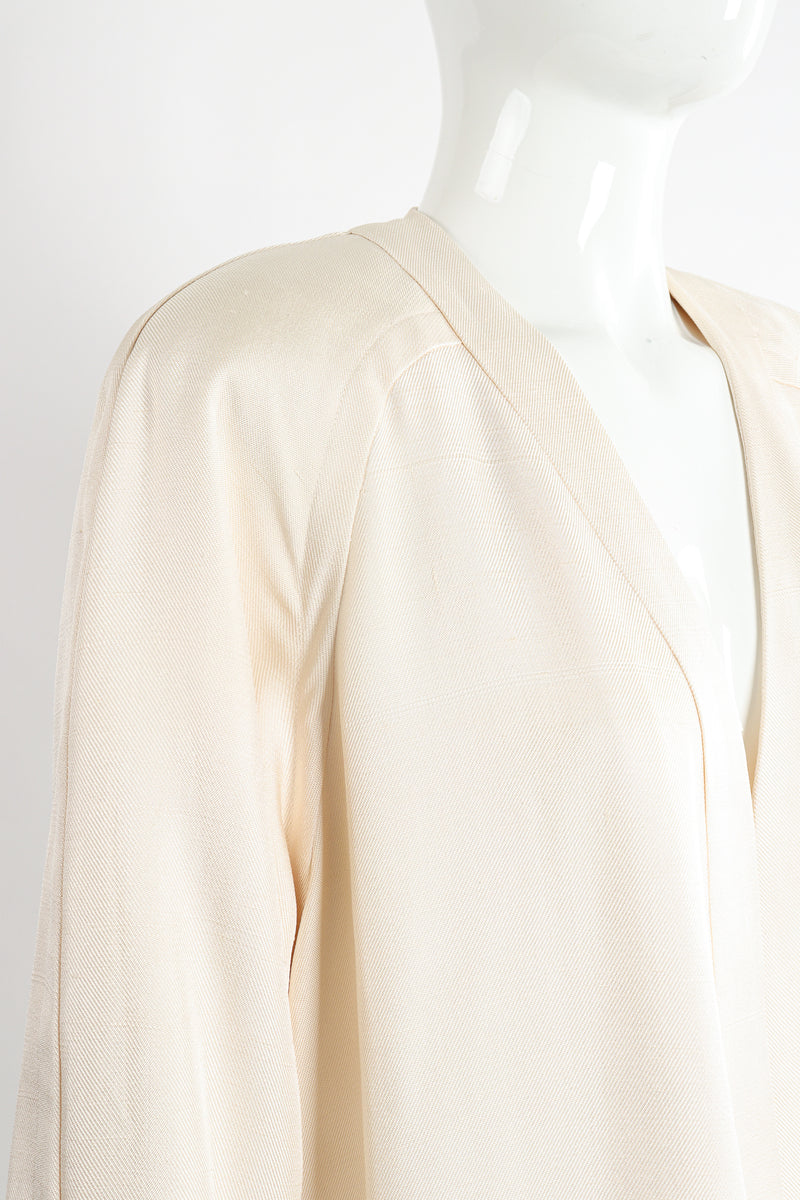 Vintage Peggy Jennings Saks Fifth Ave Silk Opera Coat on Mannequin shoulder curve at Recess LA