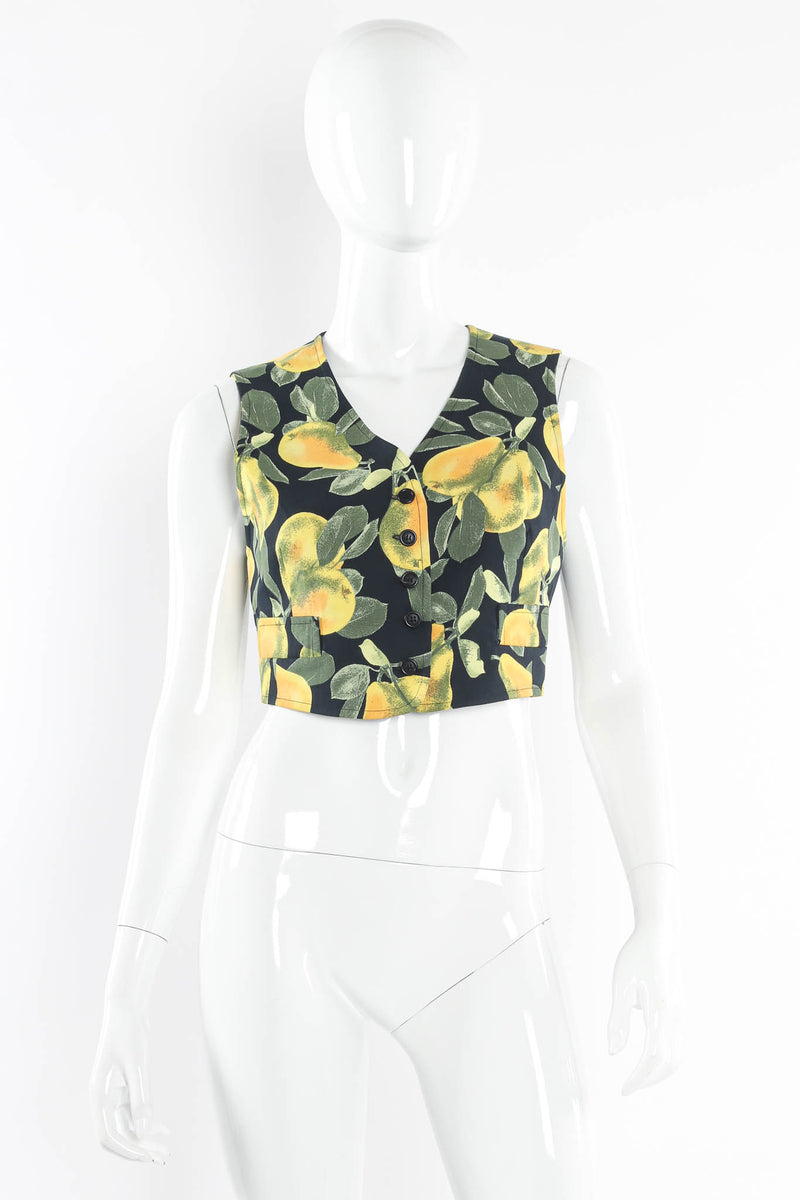 Vintage Marc Jacobs for Perry Ellis 1993 S/S Grunge Pear Vest mannequin front @ Recess LA