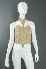 Vintage Peter Lai Venetian Corset Crop Top on mannequin front @ Recess LA