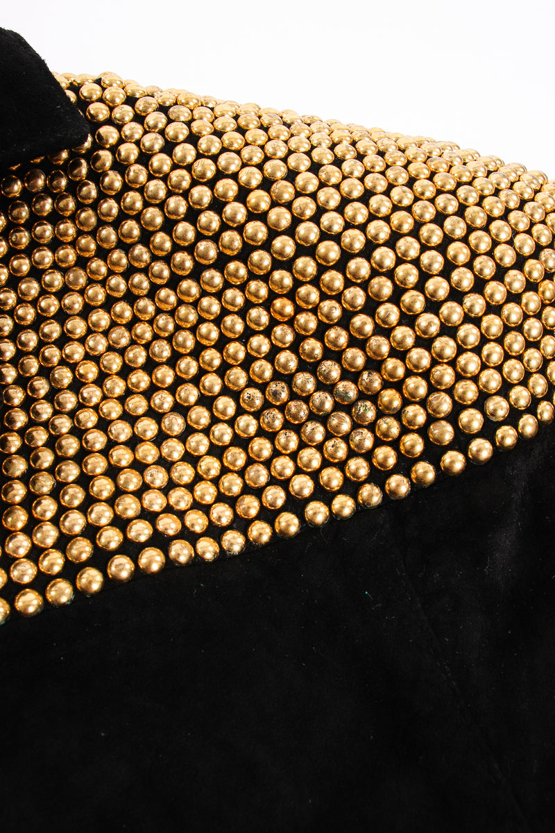 Vintage Philip Noel Studded Suede Crop Jacket stud detail discolor at Recess Los Angeles