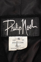 Vintage Philip Noel Studded Suede Crop Jacket stud label at Recess Los Angeles