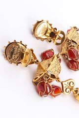 Vintage Philippe Ferrandis Carnelian Empire Earrings signed @ Recess LA