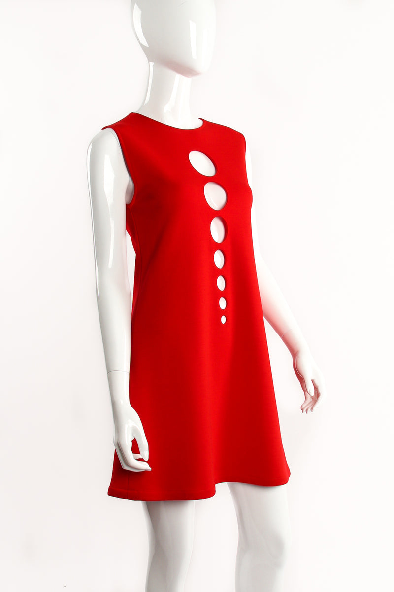 Vintage Pierre Cardin Circle Cutout Shift Dress on Mannequin crop at Recess Los Angeles