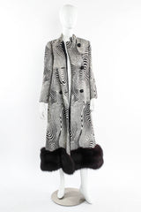 Vintage Pierre Cardin Abstract Ripple Wool Coat & Stole Set mannequin @ Recess LA