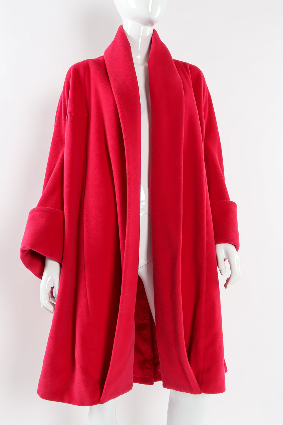 Vintage Chanel Angora Wool Swing Coat mannequin front close @ Recess LA