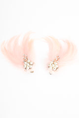 Vintage Pink Swan Feather Earrings at Recess Los Angeles