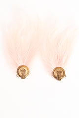 Vintage Pink Swan Feather Earrings backside at Recess Los Angeles