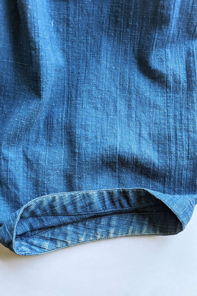 Vintage Issey Miyake Plantation Chambray Denim Harem Crop Pant wear @ leg hem at Recess LA