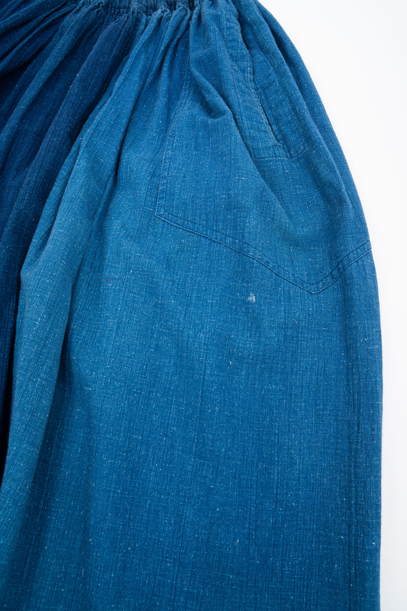 Vintage Issey Miyake Plantation Chambray Denim Harem Crop Pant hole at L hip at Recess LA