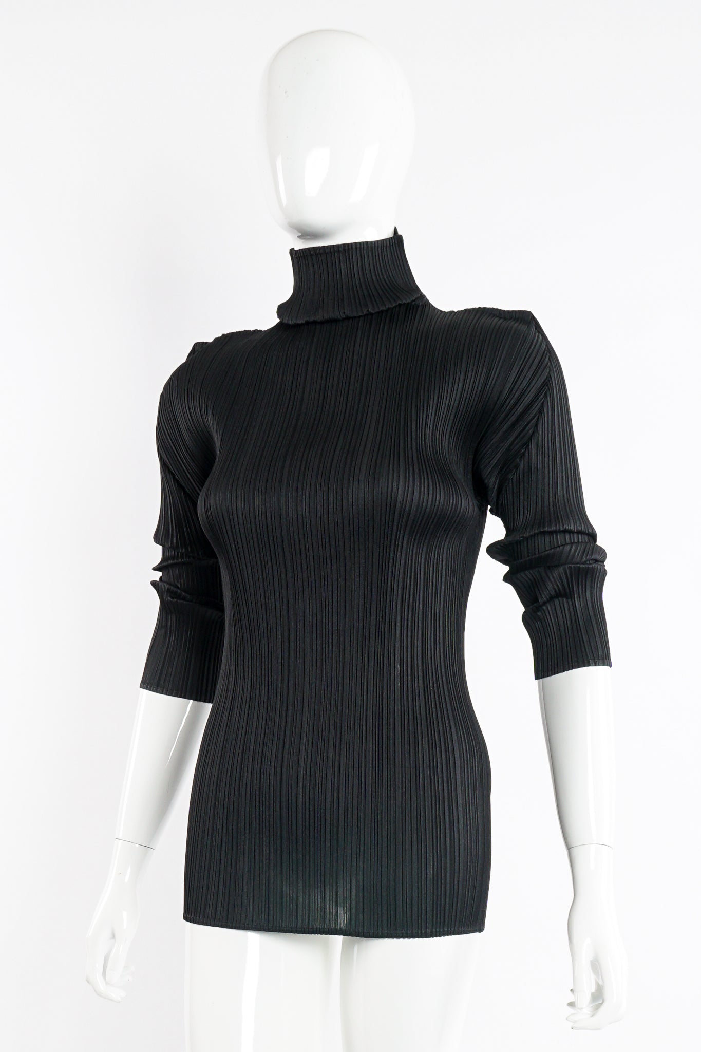 Vintage Issey Miyake Pleats Please Pleated Turtleneck Top on Mannequin crop at Recess Los Angeles