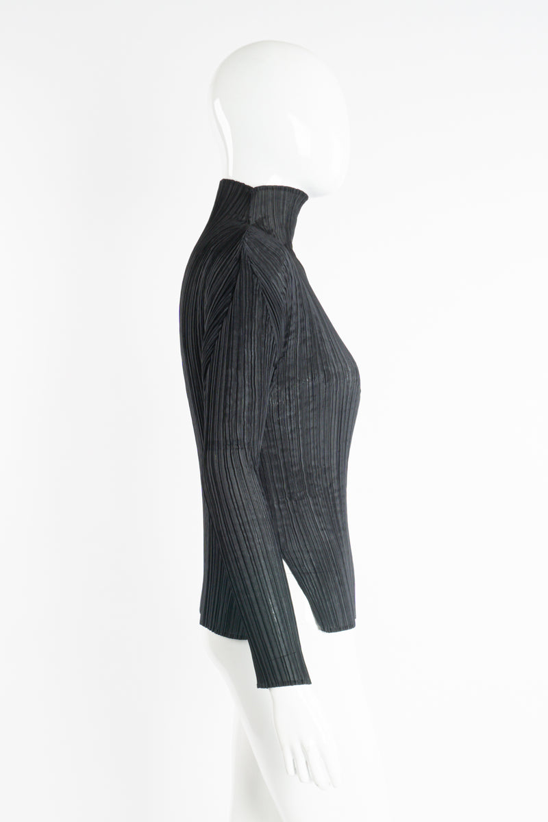 Vintage Issey Miyake Pleats Please Sheer Pleated Mockneck Top on Mannequin side at Recess LA