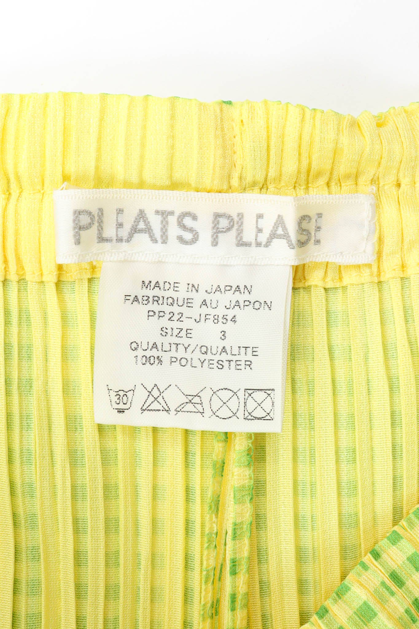 Pleats Please by Issey Miyake Checker Print Pleat Pant tag @ Recess Los Angeles