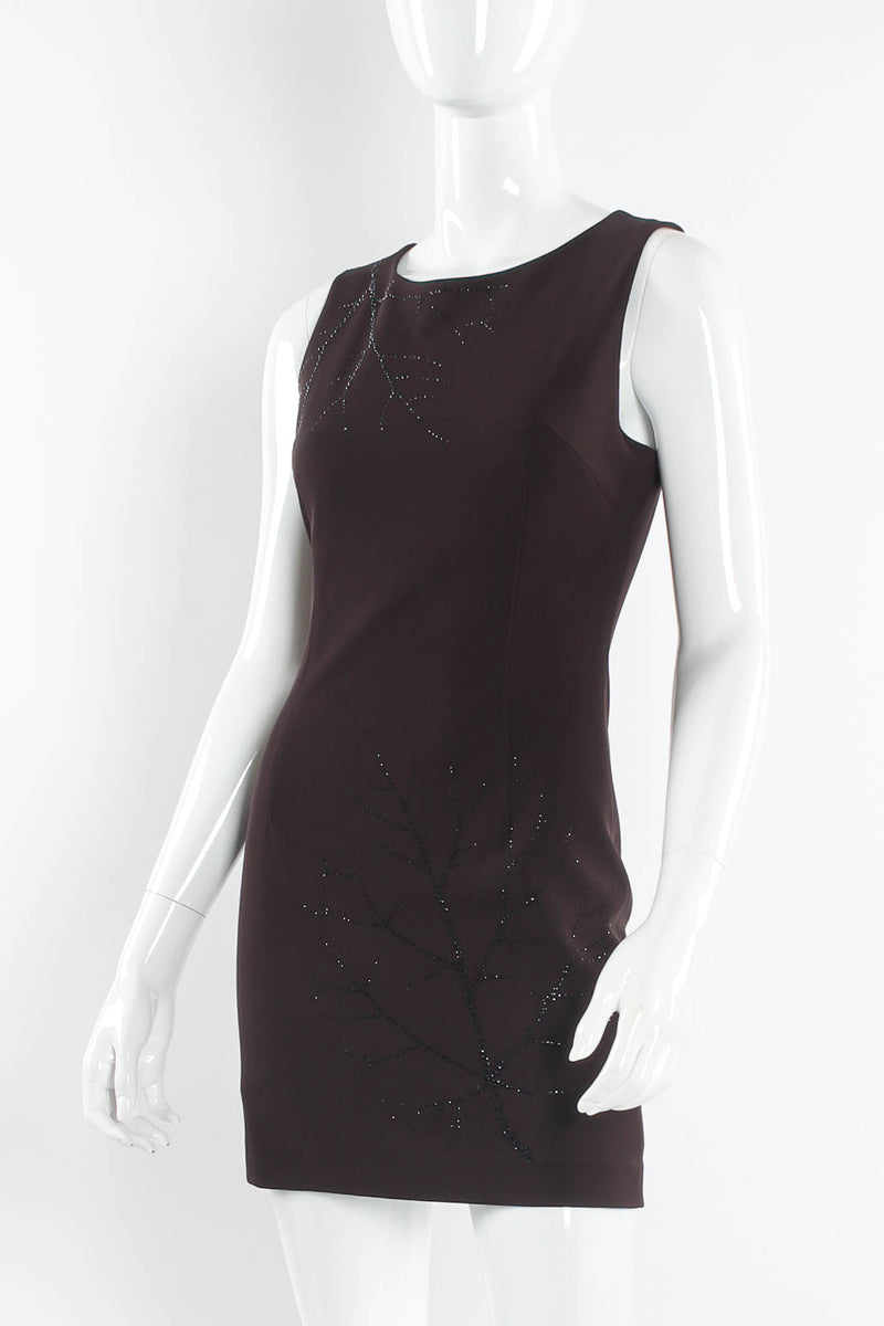 Vintage Plein Sud Leaf Stem Rhinestone Dress mannequin close angle @ Recess Los Angeles 