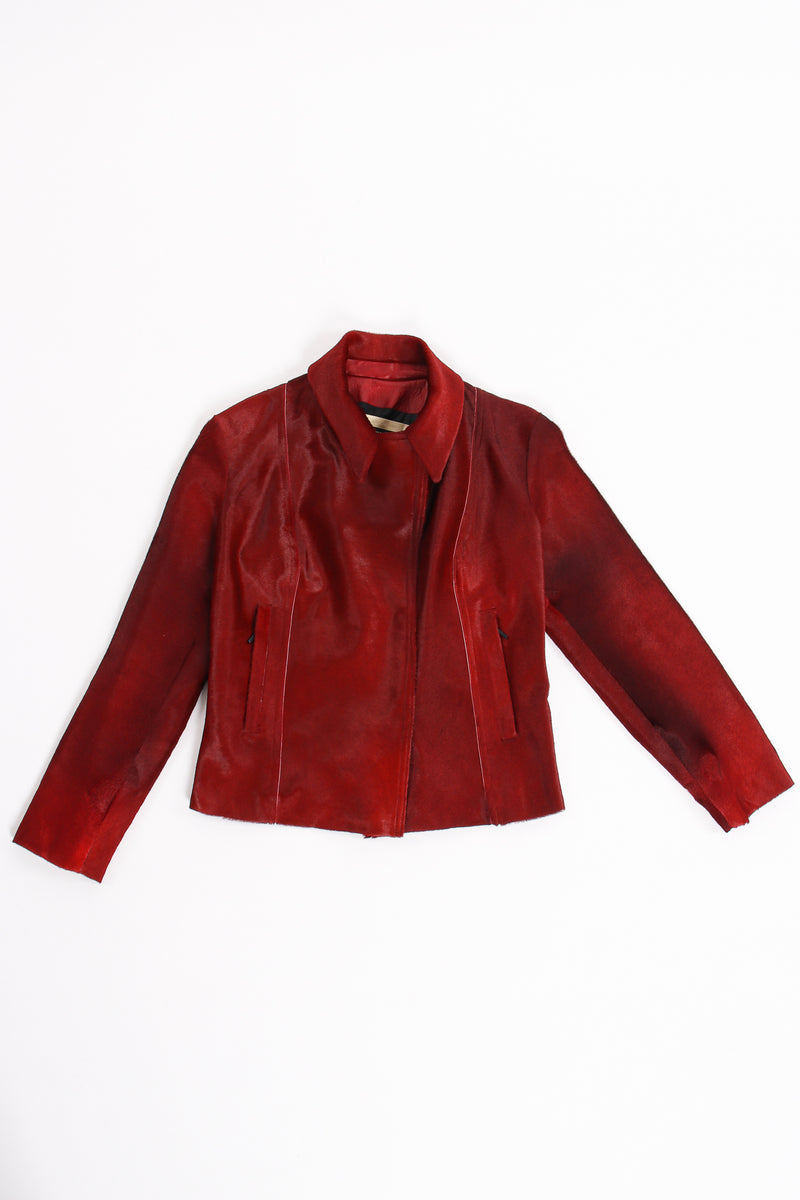 Vintage Plein Sud Blood red Pony Hair Moto Jacket flat at Recess Los Angeles