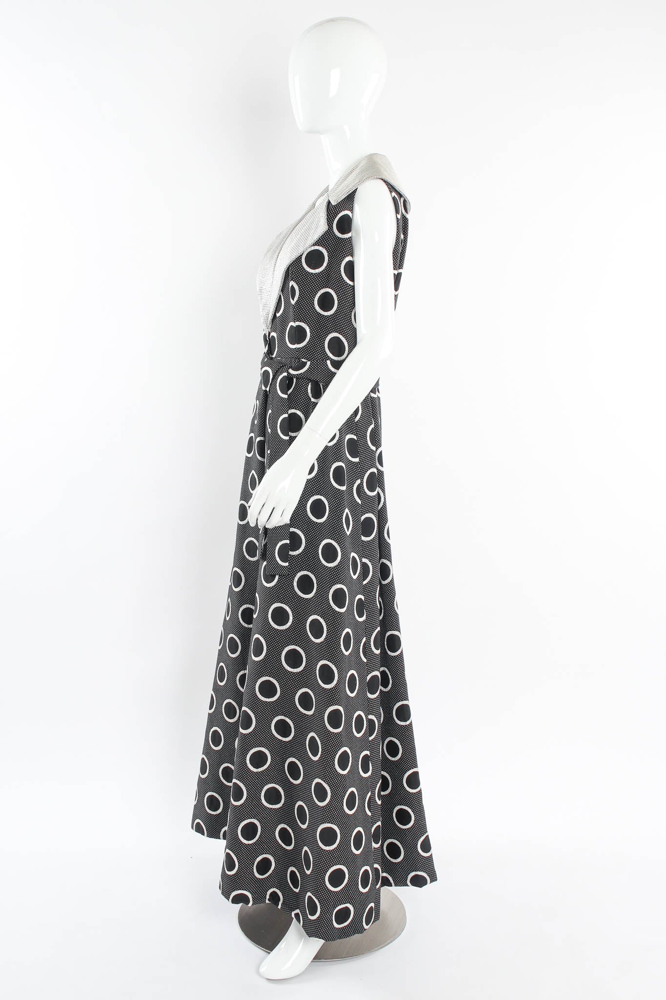 Vintage Posh by Jay Anderson Metallic Polka Dot Jumpsuit mannequin side @ Recess LA