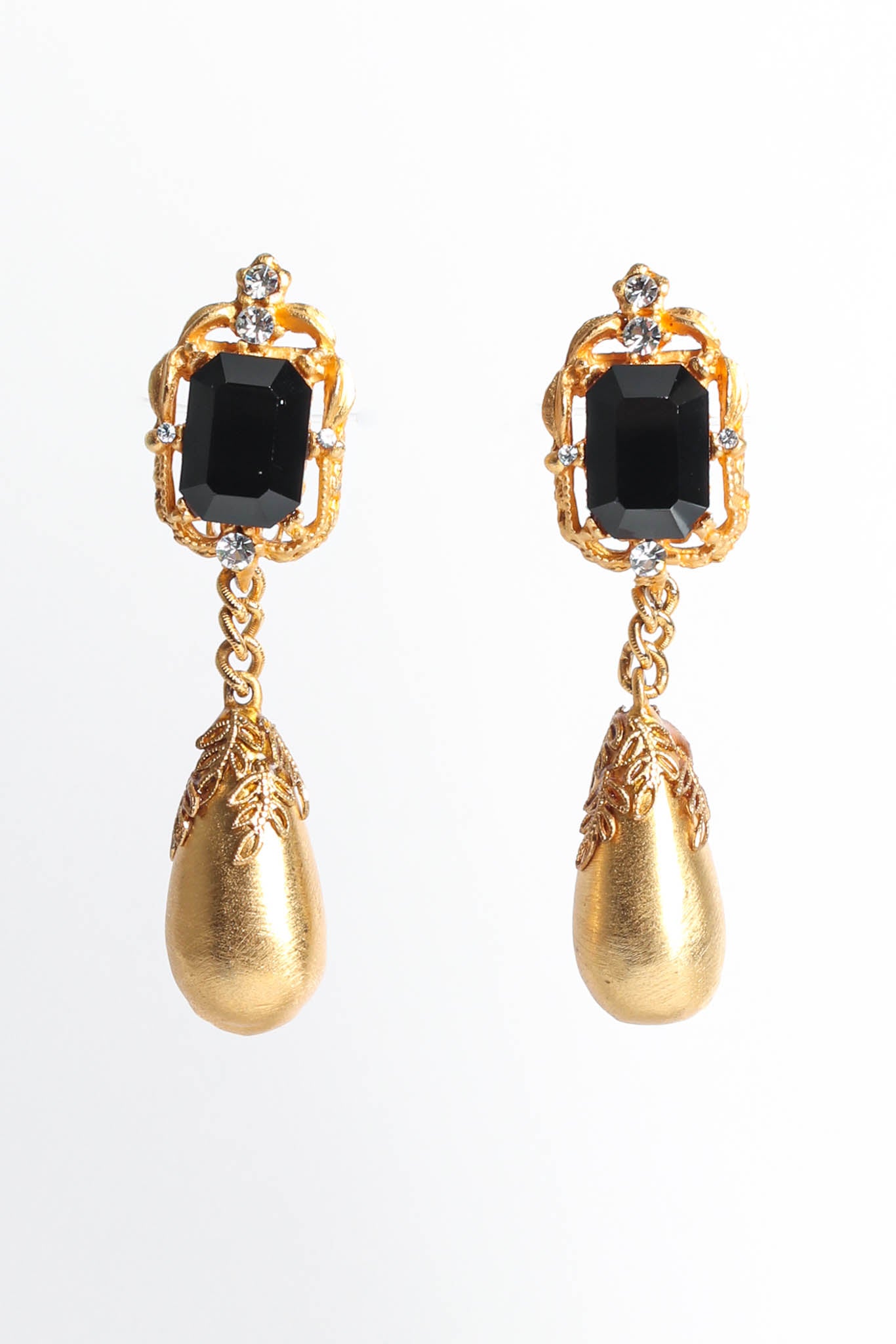 Vintage Prince Kamy Yar Filigree Rhinestone Drop Earrings @ Recess LA