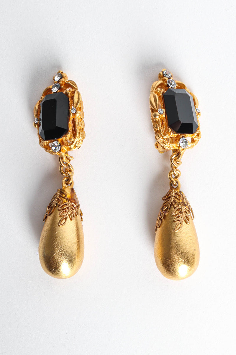 Vintage Prince Kamy Yar Filigree Rhinestone Drop Earrings @ Recess LA