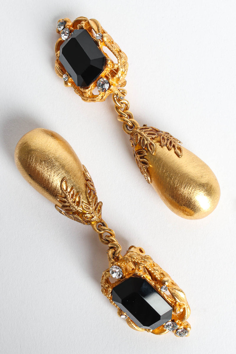 Vintage Prince Kamy Yar Filigree Rhinestone Drop Earrings @ Recess LA