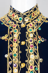 Profils du Monde Vintage Embellished Velvet Illuminati Robe