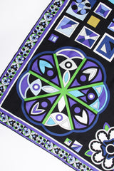 Vintage Emilio Pucci Geometric Kaleidoscope Print Silk Scarf detail at Recess Los Angeles