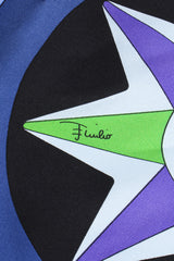 Vintage Emilio Pucci Geometric Kaleidoscope Print Silk Scarf signature at Recess Los Angeles