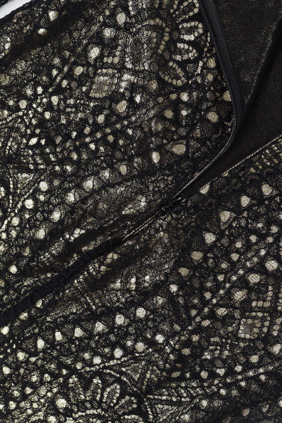 Lace Lamé Cocktail Dress Zipper Close-up by Emilio Pucci