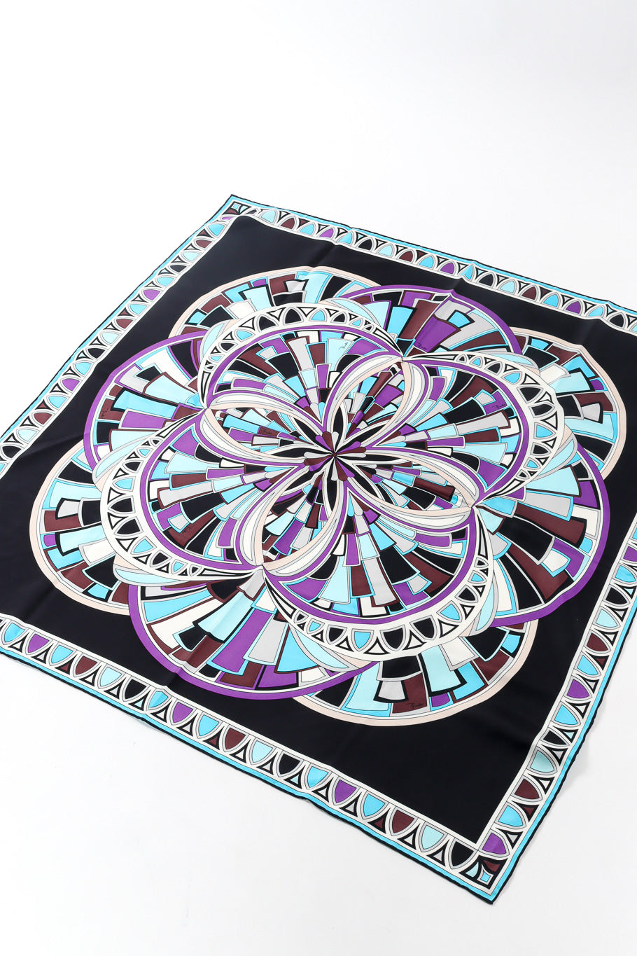 Geometric print scarf by Emilio Pucci flat lay @recessla