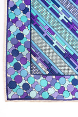 Vintage Pucci Mixed Geometric Print Silk Scarf signature at Recess Los Angeles