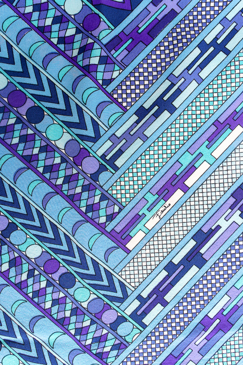 Vintage Pucci Mixed Geometric Print Silk Scarf print at Recess Los Angeles