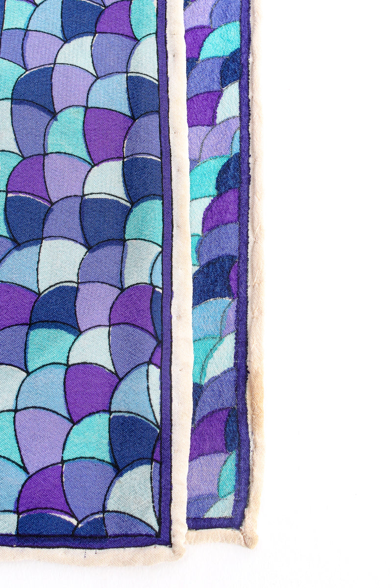 Vintage Pucci Mixed Geometric Print Silk Scarf hem at Recess Los Angeles