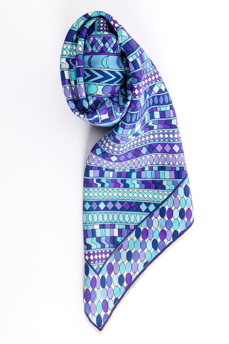 Vintage Pucci Mixed Geometric Print Silk Scarf at Recess Los Angeles