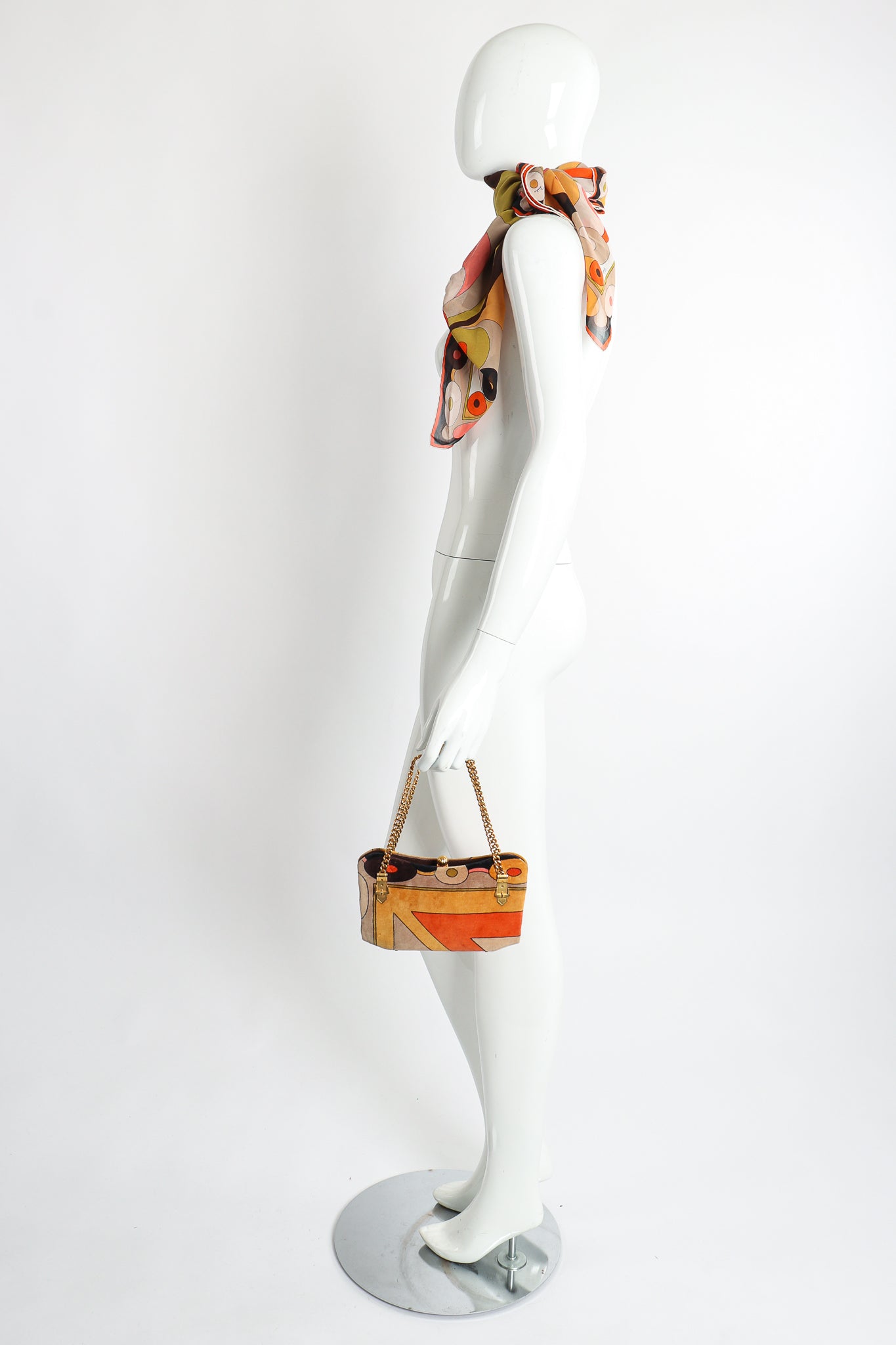 Vintage Pucci Mini Velvet Bag & Scarf Set styled on Mannequin At Recess Los Angeles