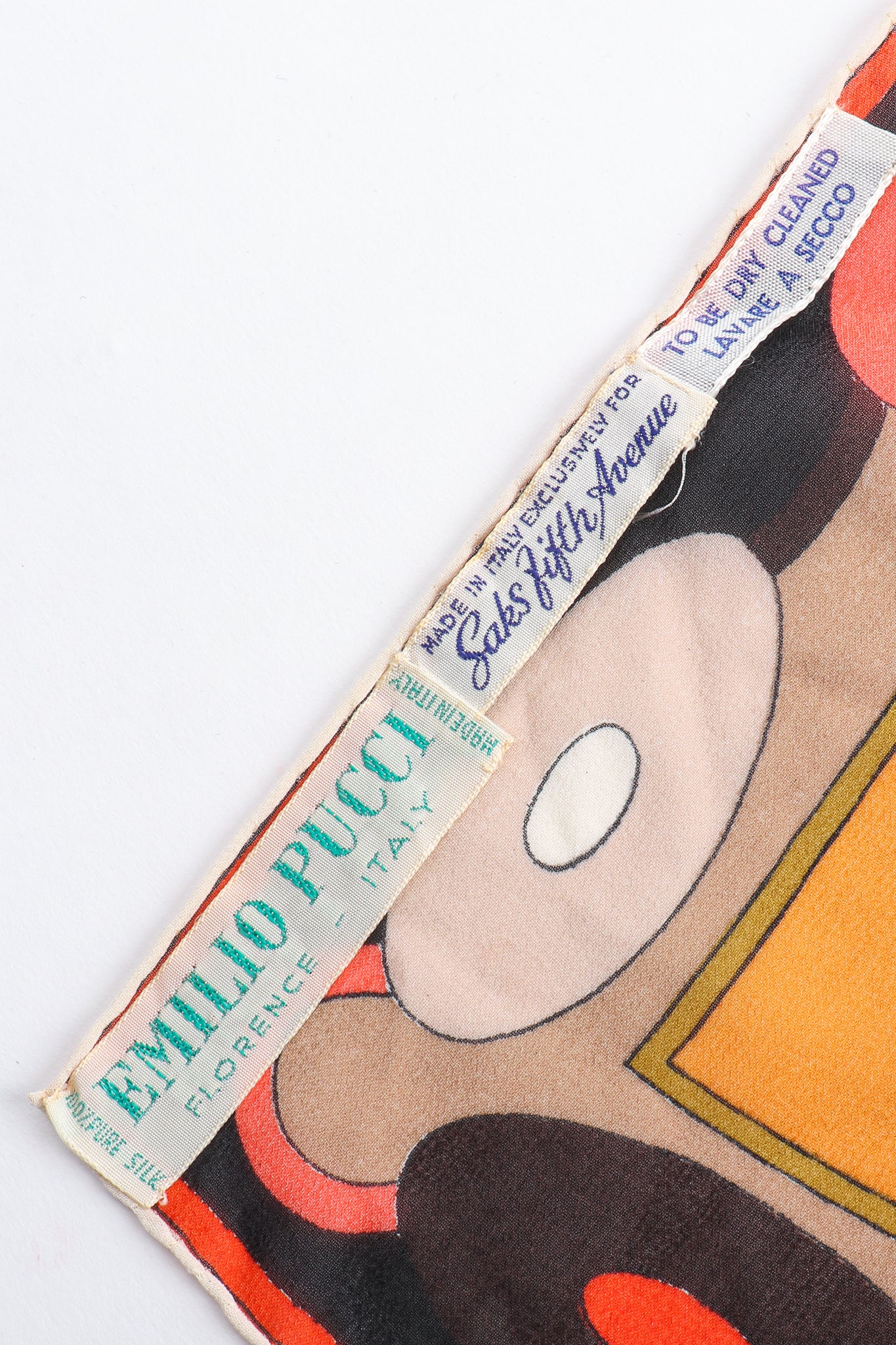 Vintage Pucci Mini Velvet Scarf Set labels At Recess Los Angeles