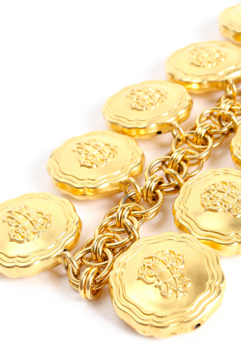 Vintage Pucci Logo Charm Bracelet double link chain detail  @ Recess LA