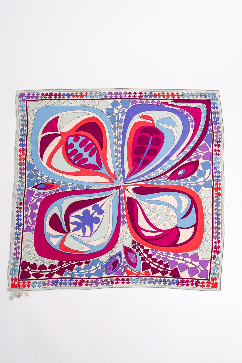 Vintage Pucci Psychedelic Floral Leaf Print Silk Scarf at Recess Los Angeles