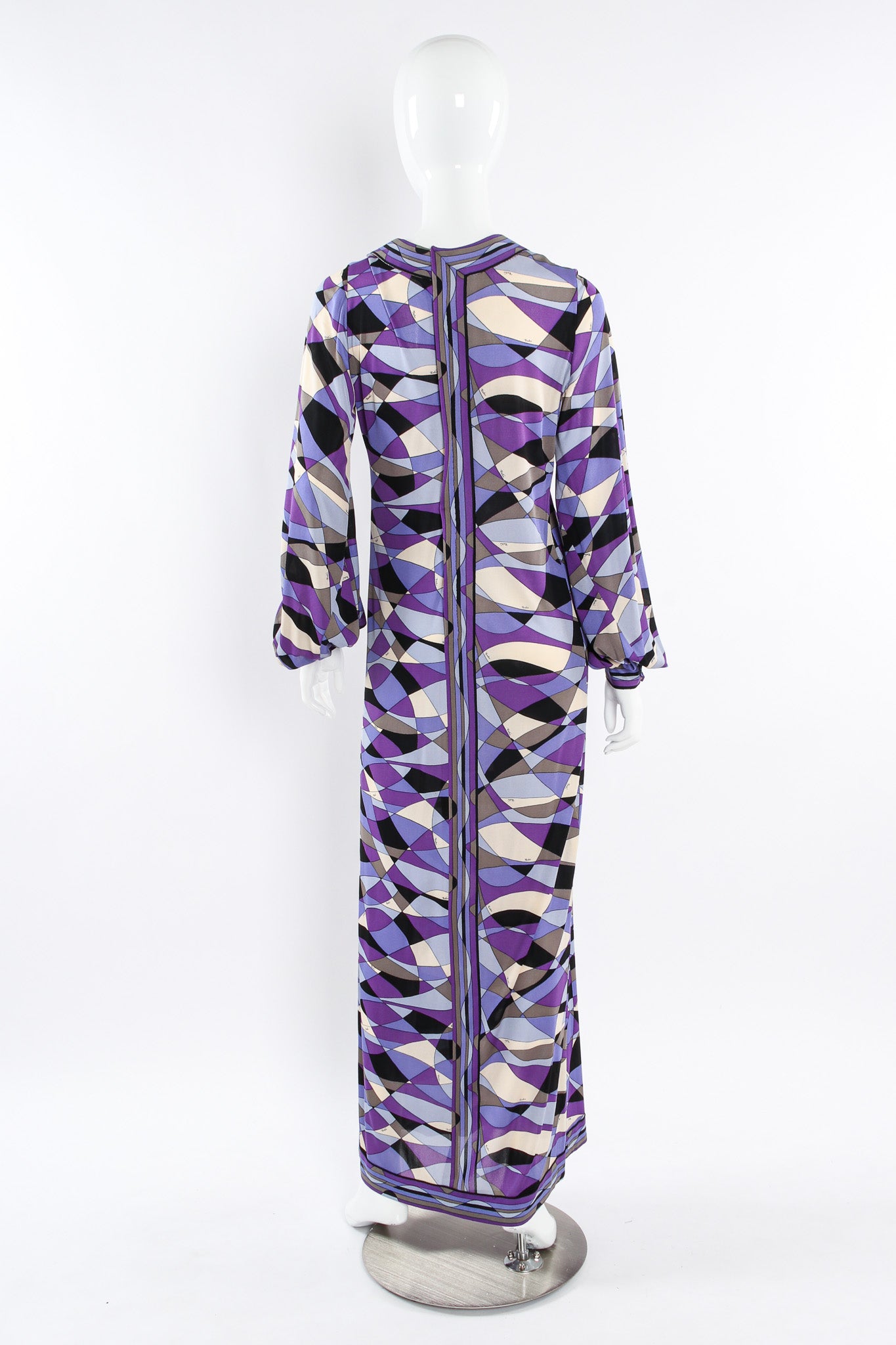 Vintage Emilio Pucci Abstract Geo Print Column Dress mannequin back @ Recess LA