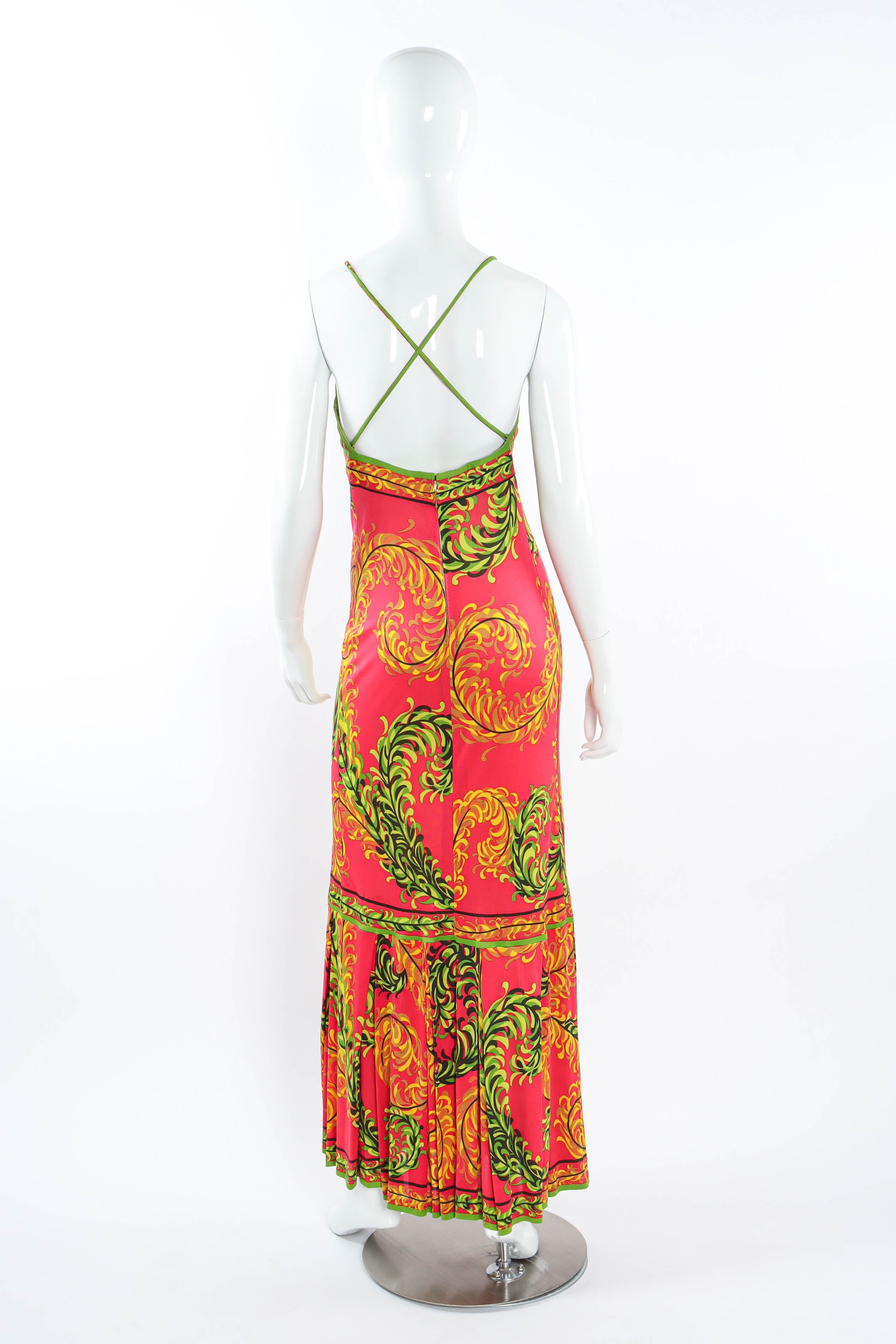 Vintage Emilio Pucci Tropical Halter Tie Dress criss cross hook tie  @ Recess LA