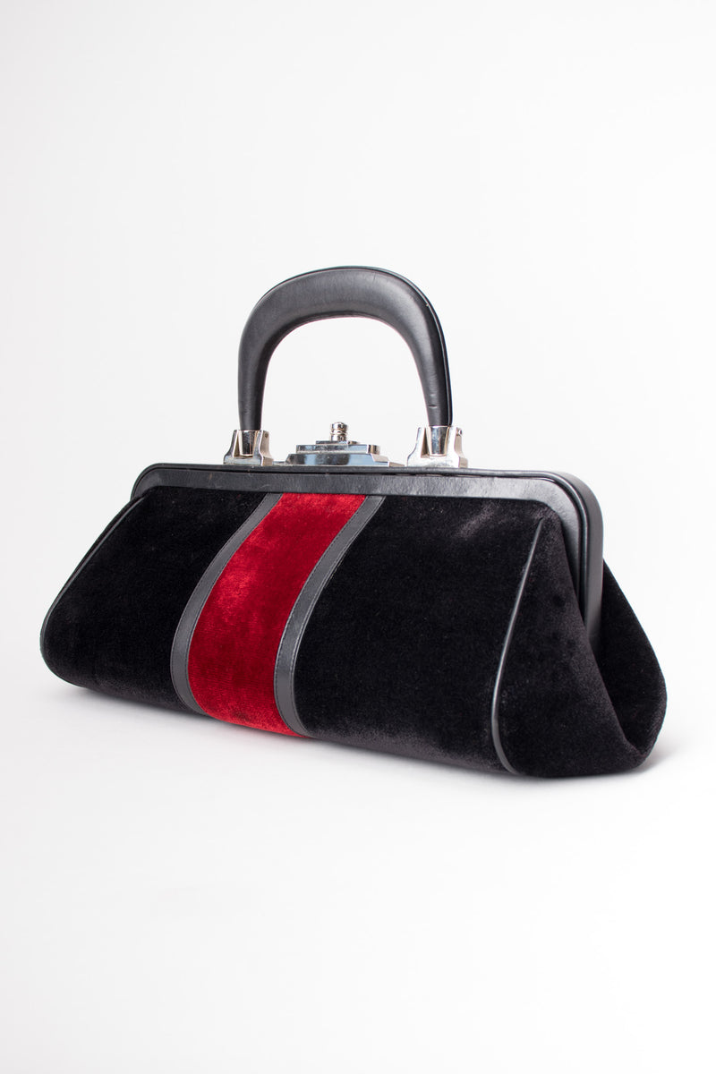 Roberta Di Camerino Velvet Stripe Doctor Bagonghi Bag