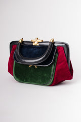 Roberta Di Camerino Velvet Colorblock Doctor Bagonghi Bag