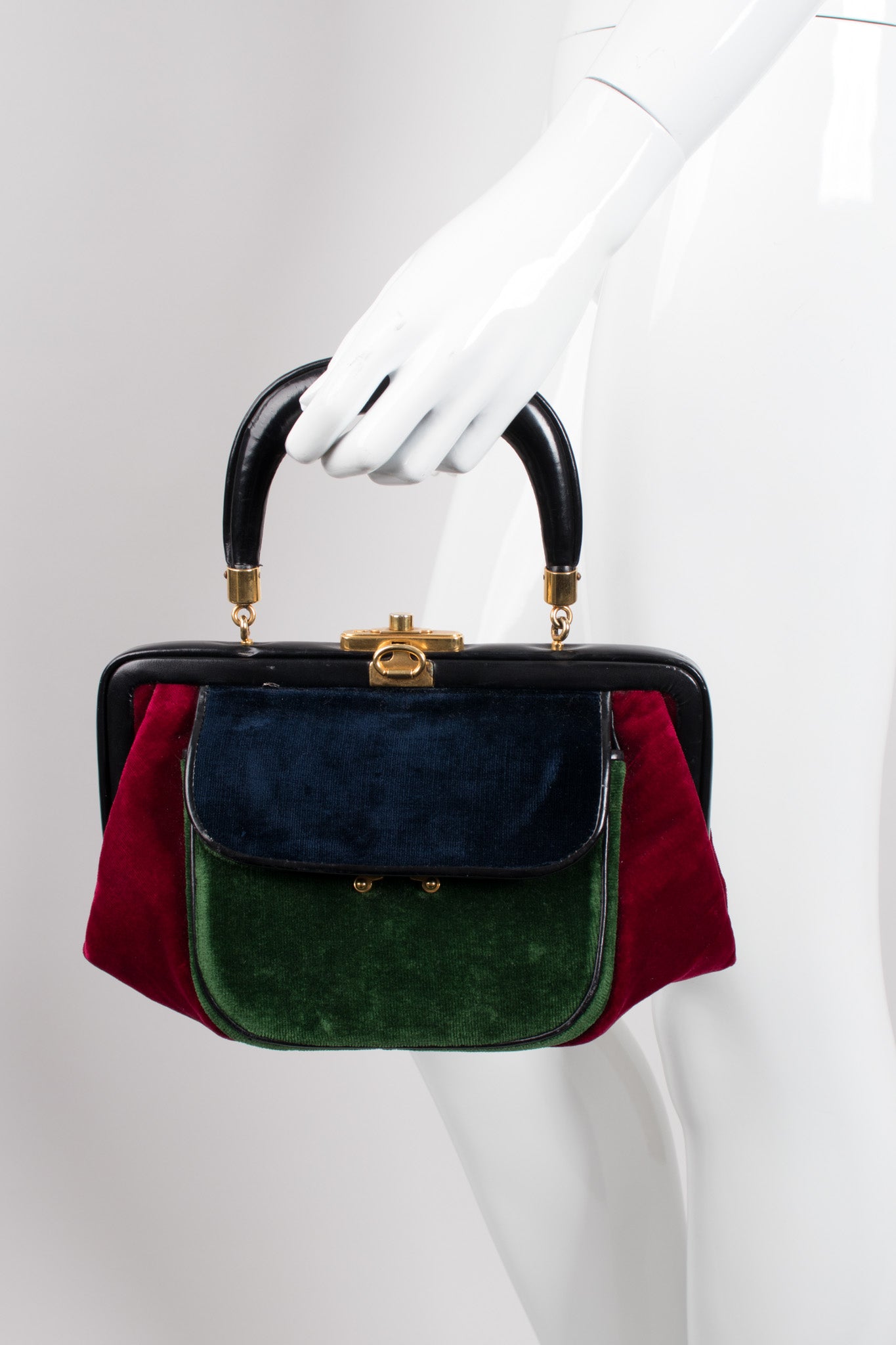 Roberta Di Camerino Velvet Colorblock Doctor Bagonghi Bag