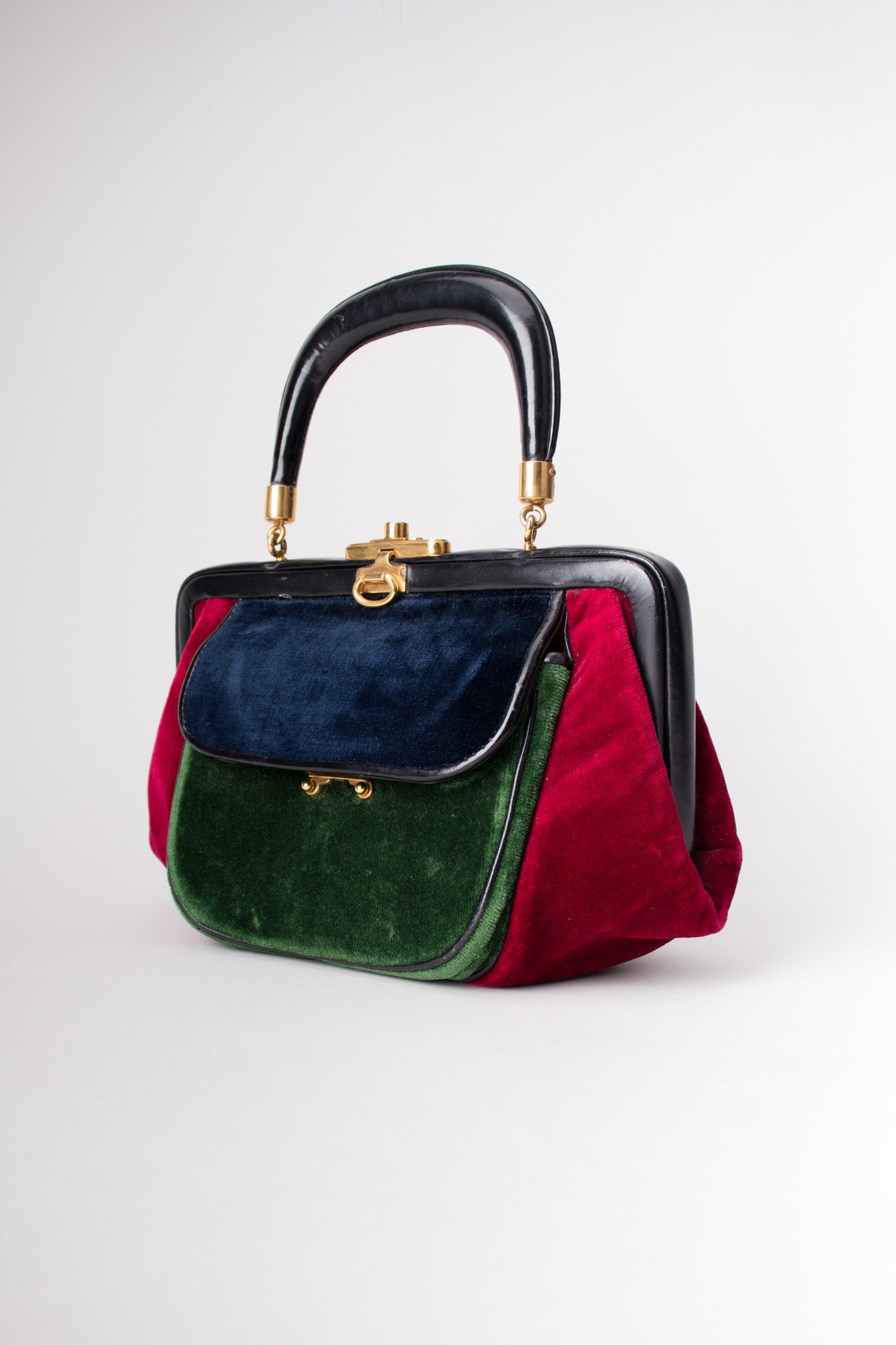 Roberta Di Camerino Velvet Colorblock Doctor Bagonghi Bag