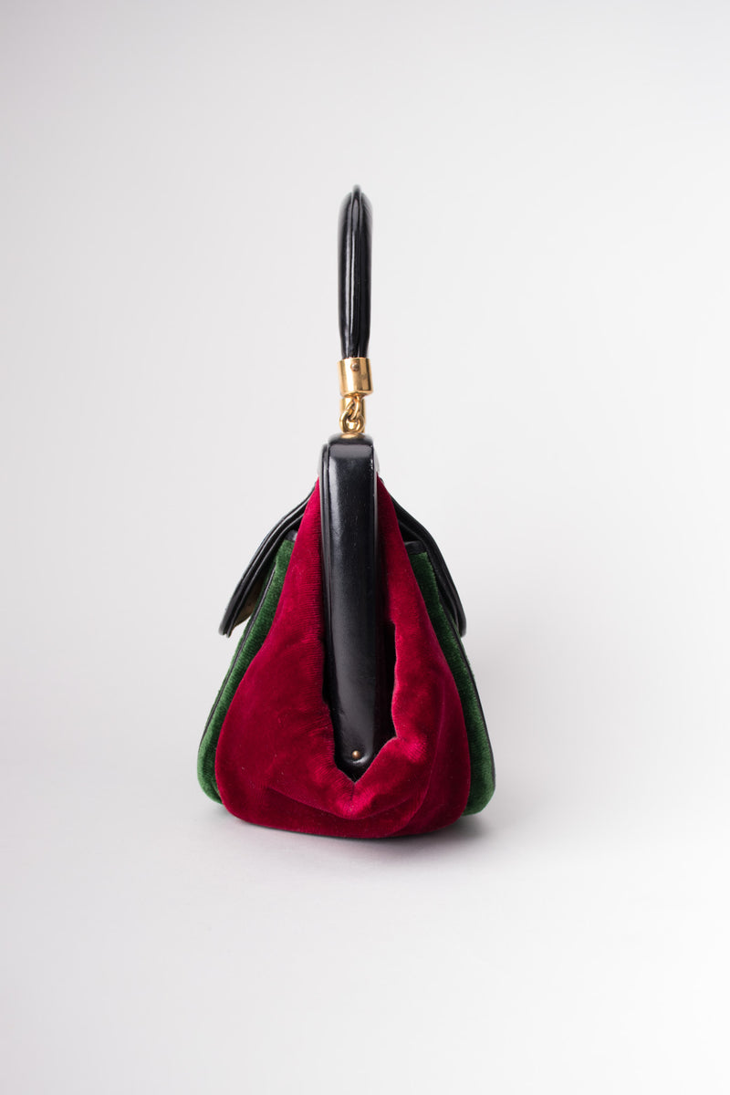 Roberta Di Camerino Velvet Colorblock Doctor Bagonghi Bag