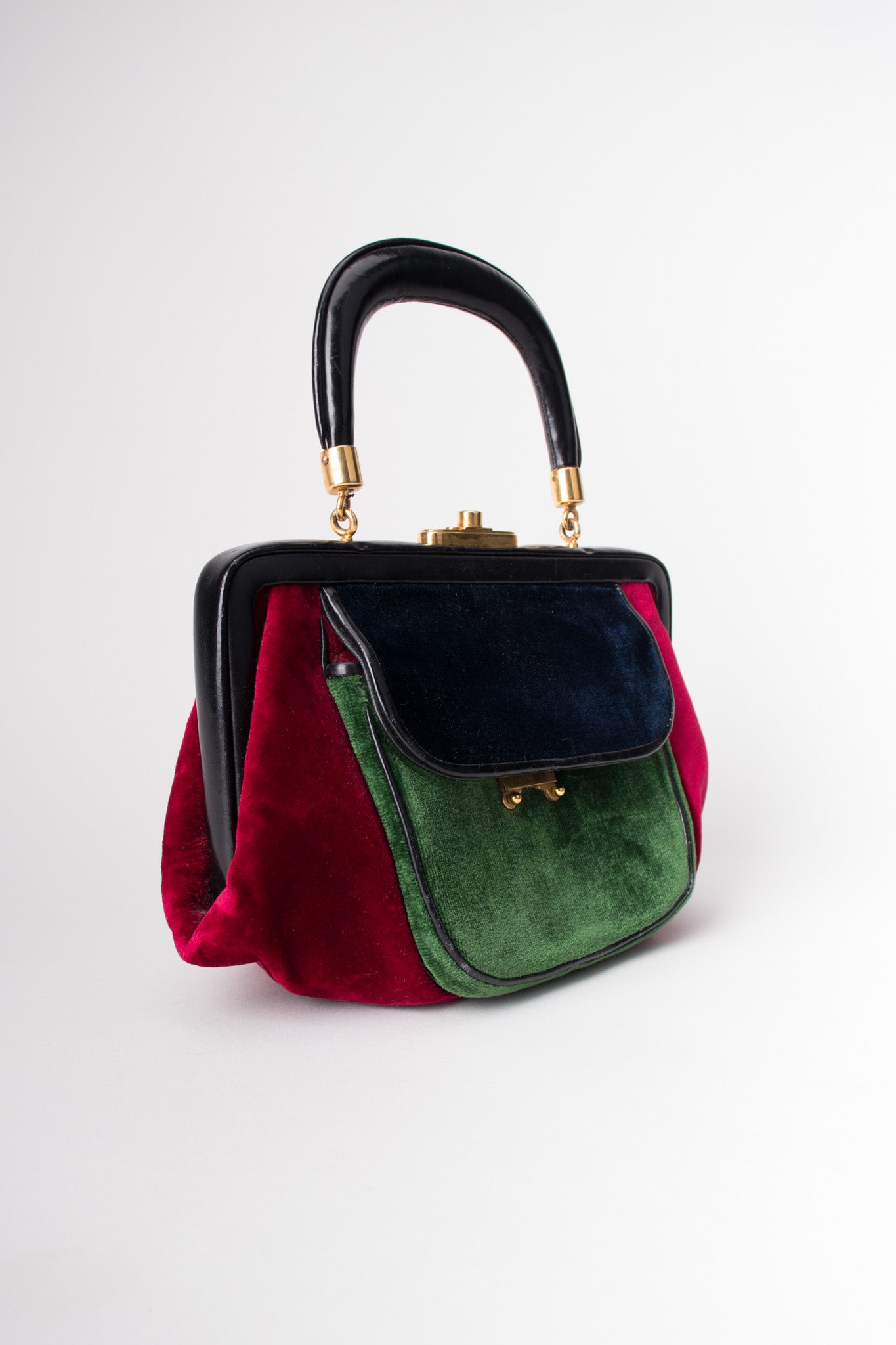 Roberta Di Camerino Velvet Colorblock Doctor Bagonghi Bag