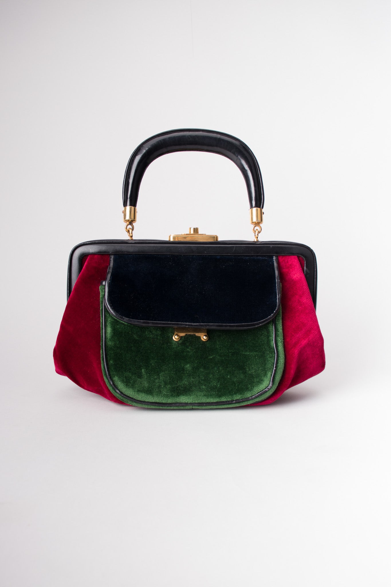 Roberta Di Camerino Velvet Colorblock Doctor Bagonghi Bag