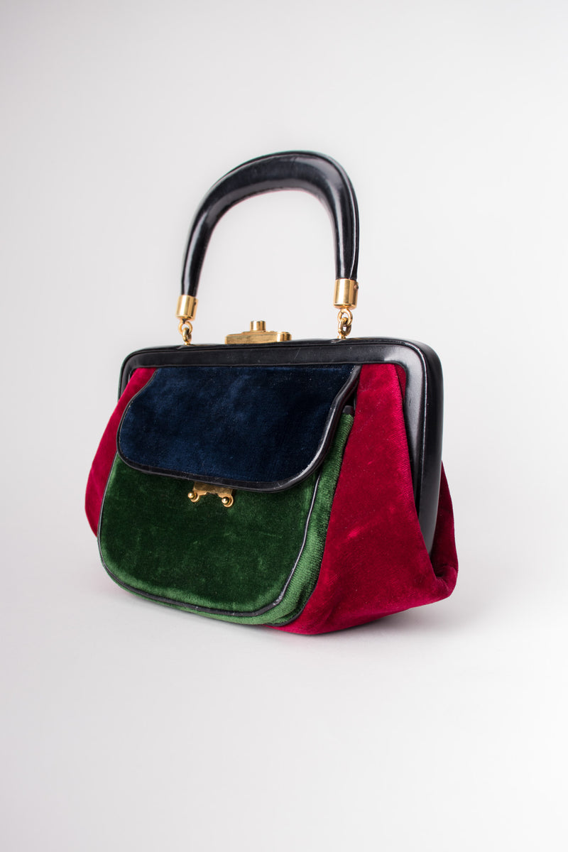 Roberta Di Camerino Velvet Colorblock Doctor Bagonghi Bag