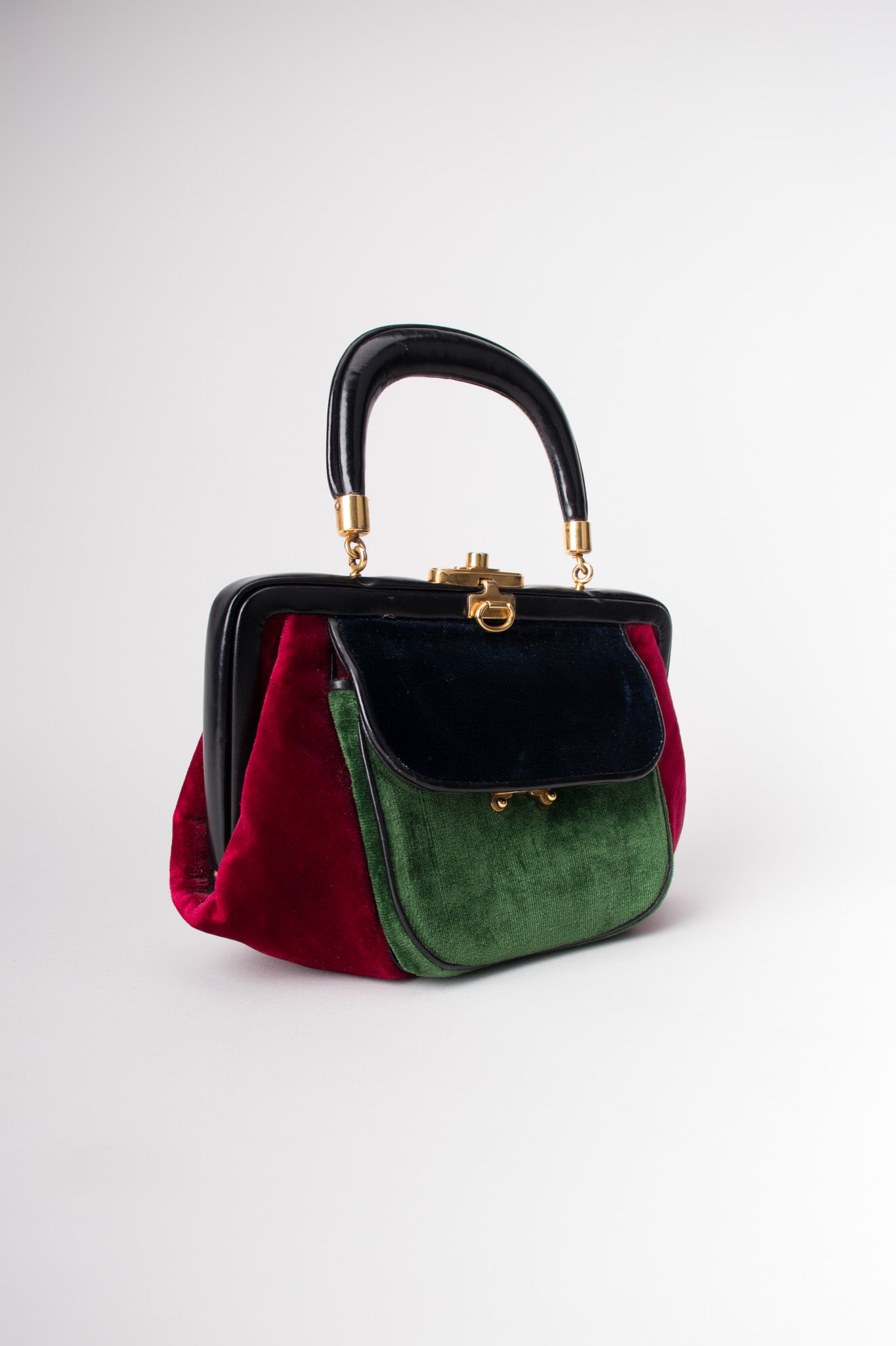 Roberta Di Camerino Velvet Colorblock Doctor Bagonghi Bag