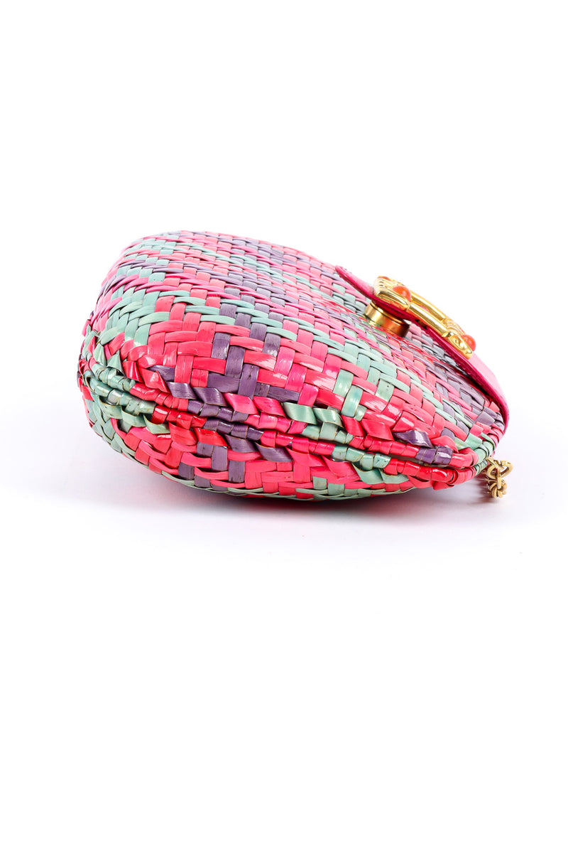 Rodo multicolor woven shoulder clutch product shot of wicker details @recessla