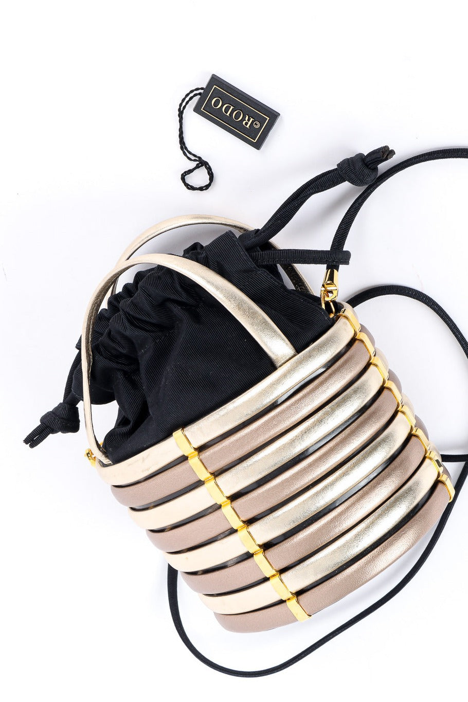 Rodo mini drawstring bucket bag product shot @recessla