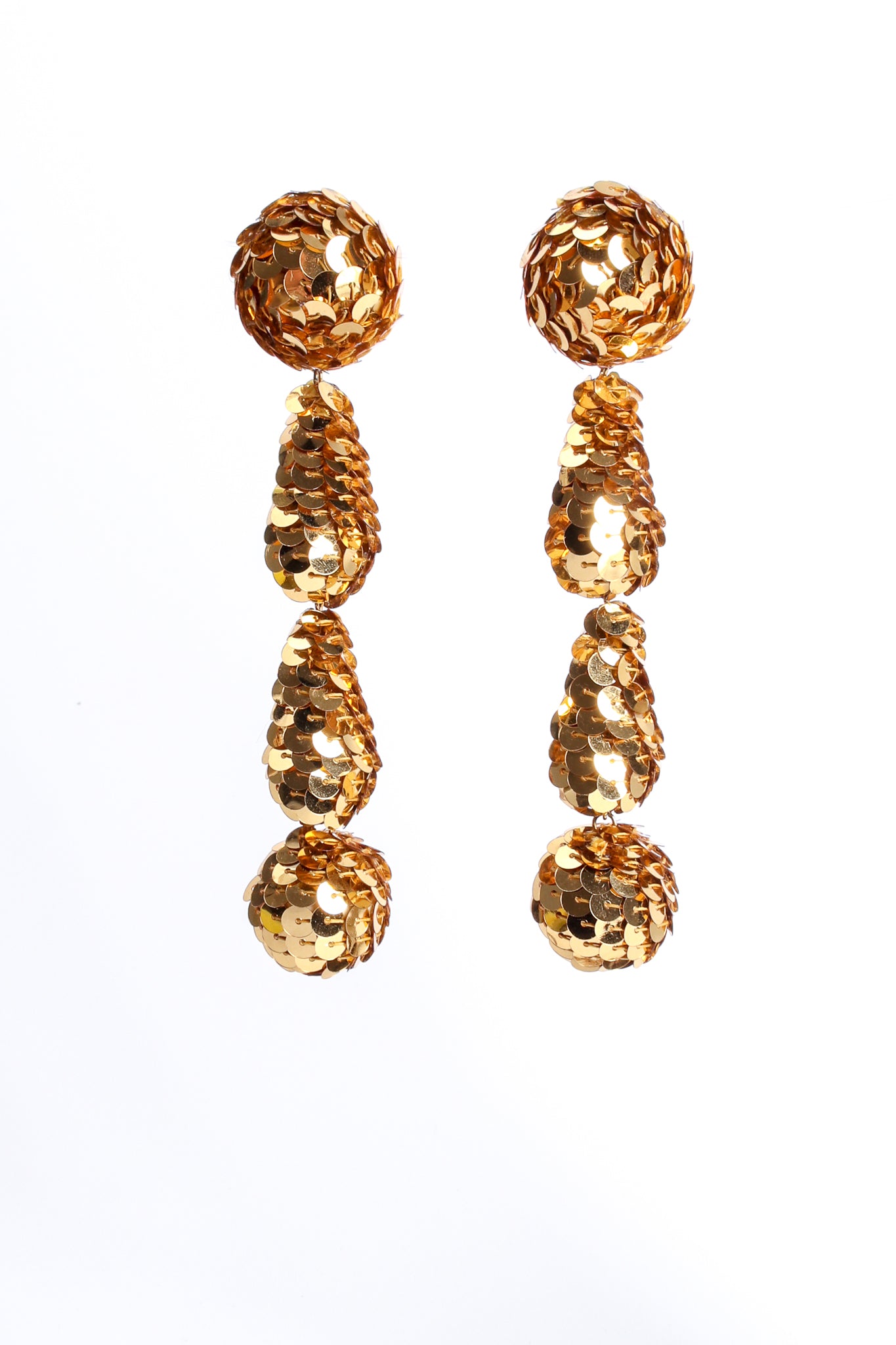 Vintage Rada Accessori XL Sequin Ball Drop Earrings at Recess Los Angeles